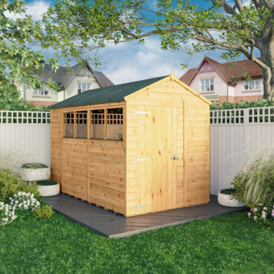 B&Q -  Woodsman Shiplap 10X6 Ft Apex Timber Dip Treated Shed With Floor & 4 Windows