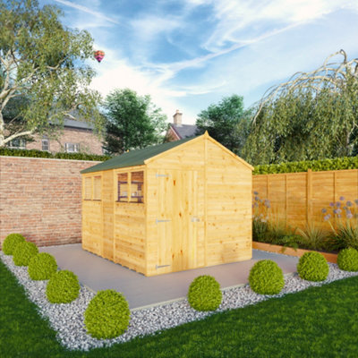 B&Q -  Woodsman Shiplap 10X8 Ft Apex Timber Dip Treated Shed With Floor & 4 Windows
