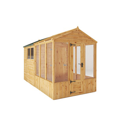 Mercia Woodsman 12X6 Apex Greenhouse Combi ShedAssembly Required from B&Q