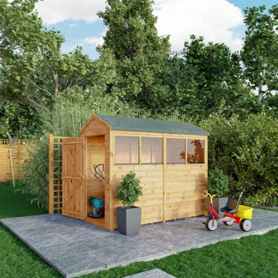 Waltons 8 X 4 Shiplap Apex Glass Glazed Modular Garden Storage Shed from B&Q