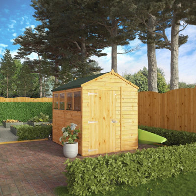 Waltons 8 X 6 Shiplap Apex Glass Glazed Modular Garden Storage Shed from B&Q