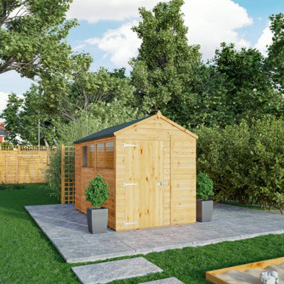 Waltons 10 X 6 Shiplap Apex Glass Glazed Modular Garden Storage Shed from B&Q