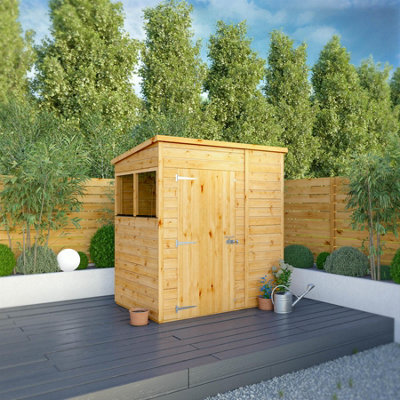 Waltons 6 X 4 Shiplap Pent Glass Glazed Modular Garden Storage Shed from B&Q