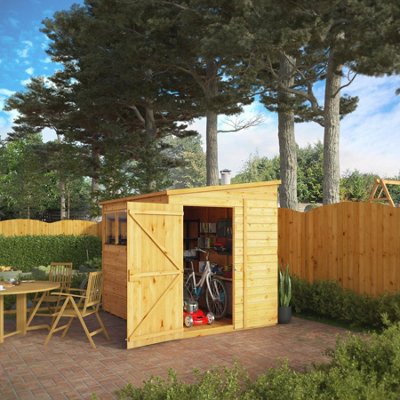 Waltons 8 X 6 Shiplap Pent Glass Glazed Modular Garden Storage Shed from B&Q