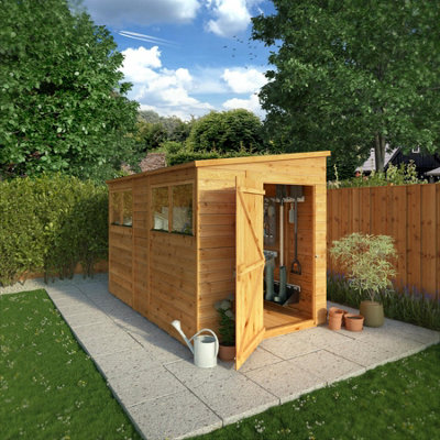 Waltons 10 X 6 Shiplap Pent Glass Glazed Modular Garden Storage Shed from B&Q