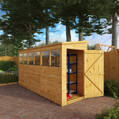 Waltons 12 X 4 Modular Shiplap Pent Garden Storage Shed from B&Q