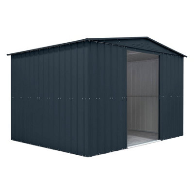 Waltons Globel 10 X 8 Apex Metal Storage Shed Sliding DoorsGrey from B&Q