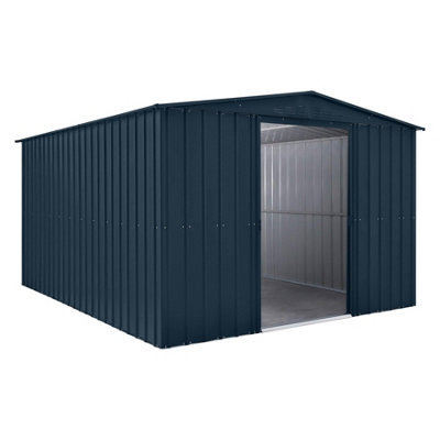 Waltons Globel 10 X 10 Apex Metal Storage Shed Sliding DoorsGrey from B&Q