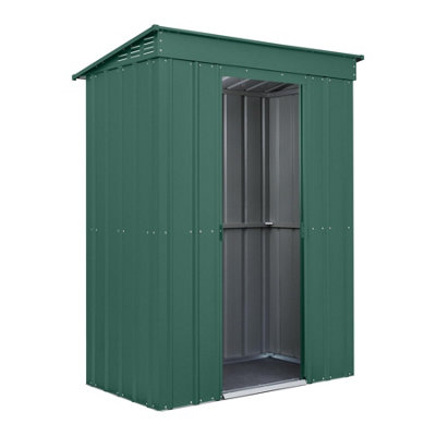 Waltons Globel 5 X 3 Metal Pent Garden Storage Shed Sliding DoorsGreen from B&Q