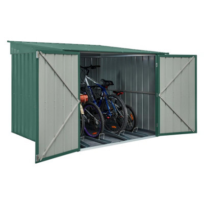 Waltons Globel 6 X 6 Metal Garden Bike Storage LockerGreen from B&Q
