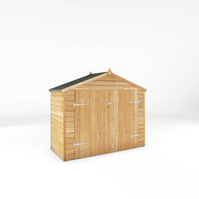 Mercia 3 X 7 Feet Overlap Apex Bike StoreTimberL86.3 X W210.1 X H171.9 CmBrown from B&Q