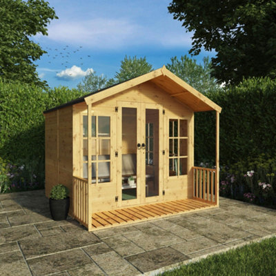 Mercia 8X8 Ft With Double Door & 3 Windows Apex Wooden Summer House