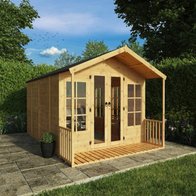 Mercia 12X8 Ft With Double Door & 4 Windows Apex Wooden Summer House