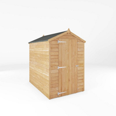 Waltons Garden Shed 6Ft X 4Ft Single Door Overlap Apex Windowless Wooden Outdoor Storage Building