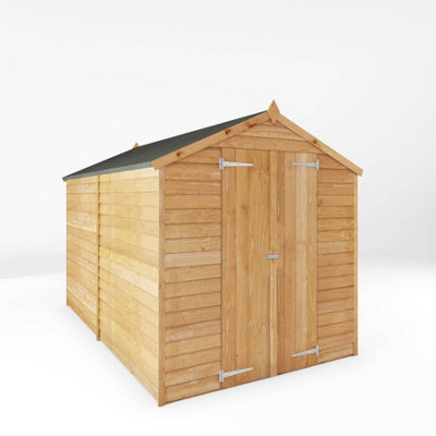 Waltons Garden Shed 10 X 6 Overlap Apex Double Door Windowless Wooden Outdoor Storage Building