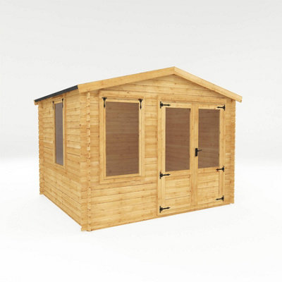 Waltons 3.3M X 3.0M Wooden 19mm Log Cabin Garden Room Summerhouse Shed