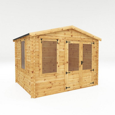 Waltons 2.6M X 3.3M Wooden 19mm Log Cabin Outdoor Garden Room Summerhouse Shed from B&Q