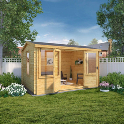 Mercia 10X13 Ft Reverse Apex Wooden Cabin With Double Door from B&Q