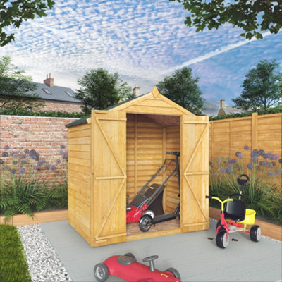 Mercia Overlap 6X4 Ft Apex Wooden 2 Door Shed With Floor