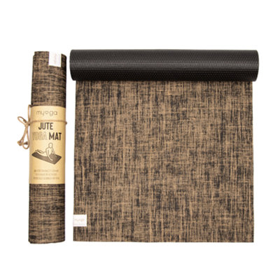 Myga Black Eco-Friendly Jute Yoga Mat For Durable Practice from B&Q