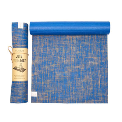 Myga Blue Eco-Friendly Jute Yoga Mat For Comfortable Workouts from B&Q