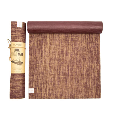 Myga Plum Eco-Friendly Jute Yoga Mat For Sustainable Workouts from B&Q