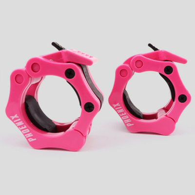 Phoenix Fitness Olympic Barbell Clamp - Pink, 2-inch - Secure Weight Fastening - Image 3