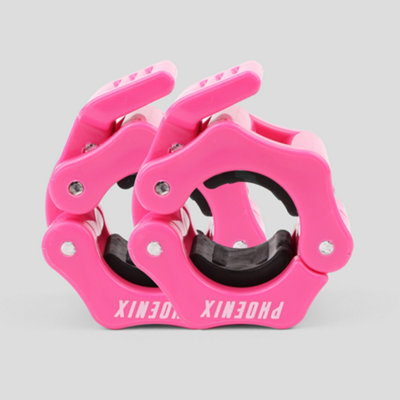Phoenix Fitness Pink 1 Inch Barbell Clamps For Secure Weightlifting
