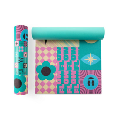 Myga Tizzy Design Patterned Yoga Mat For Fun Home Workouts from B&Q