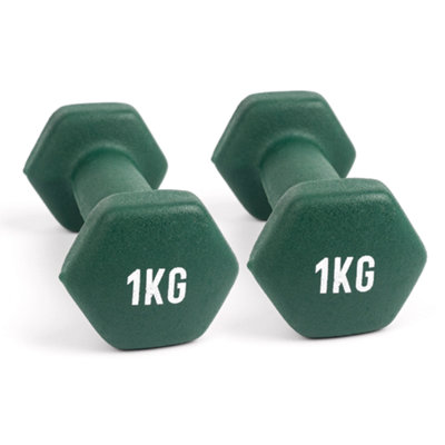 B&Q -  1Kg Neoprene Dumbbell Pair For Light Strength Training