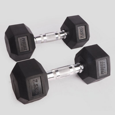 Phoenix Fitness 7.5Kg Hexagonal Dumbbell Pair For Strength And Conditioning Workouts from B&Q