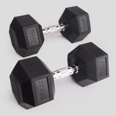 Phoenix Fitness 17.5Kg Hexagonal Dumbbell Pair For Strength And Conditioning Workouts from B&Q