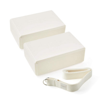 Myga Cream Pair Of Yoga Blocks & Strap Size 2