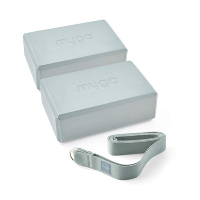 Myga Pair Of Yoga Blocks & Strap Teal Size 2