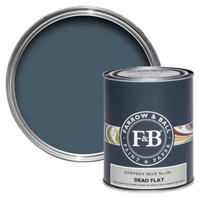 B&Q -  Stiffkey Blue No.281 Dead-Flat Matt Multi-Surface Emulsion Paint750Ml