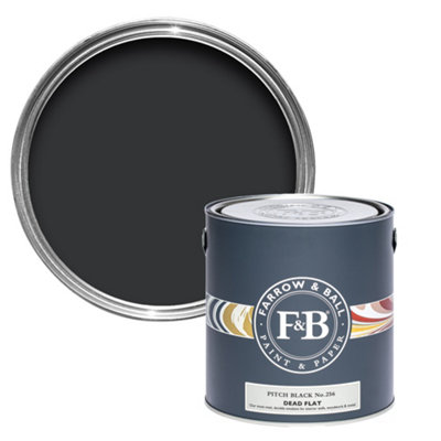 B&Q -  Pitch Black No.256 Dead-Flat Matt Multi-Surface Emulsion Paint750Ml