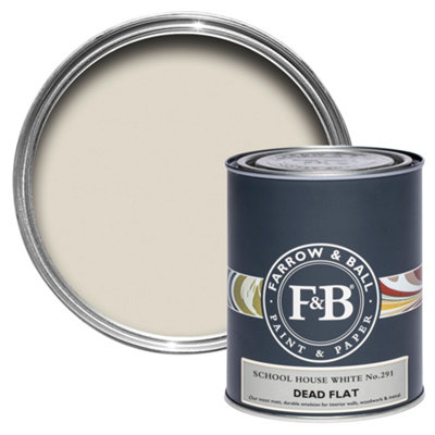 B&Q -  School House White No.291 Dead-Flat Matt Multi-Surface Emulsion Paint750Ml