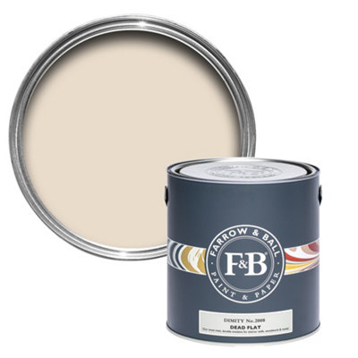 Farrow & Ball Dimity No.2008 Dead-Flat Matt Multi-Surface Emulsion Paint2.5L from B&Q