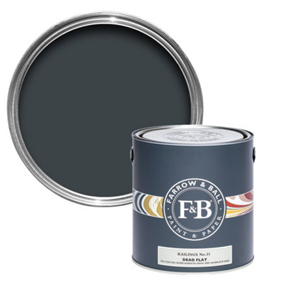 Farrow & Ball Railings No.31 Dead-Flat Matt Multi-Surface Emulsion Paint2.5L from B&Q