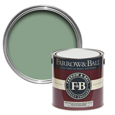 Farrow & Ball Estate Breakfast Room Green No.81 Matt Wall & Ceiling Emulsion Paint2.5L