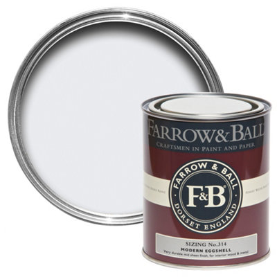 Farrow & Ball Modern Sizing No.314 Eggshell Metal & Wood Paint750Ml from B&Q