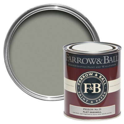 Farrow & Ball Pigeon No.25 Flat Eggshell Topcoat Paint750Ml Tin from B&Q