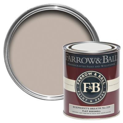 Farrow & Ball Elephants Breath No.229 Flat Eggshell Topcoat Paint750Ml Tin from B&Q