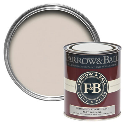 Farrow & Ball Skimming Stone No.241 Flat Eggshell Topcoat Paint750Ml Tin from B&Q