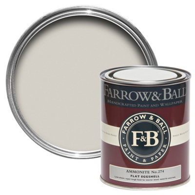 Farrow & Ball Ammonite No.274 Flat Eggshell Topcoat Paint750Ml Tin from B&Q