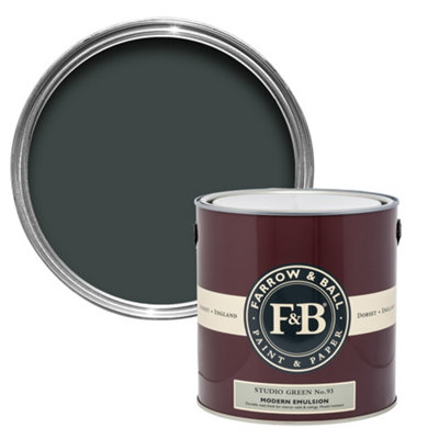 Farrow & Ball Modern Studio Green No.93 Matt Wall & Ceiling Emulsion Paint2.5L