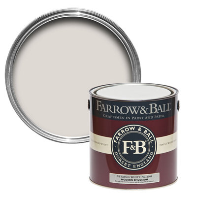 Farrow & Ball Modern Strong White No.2001 Matt Wall & Ceiling Emulsion Paint2.5L from B&Q