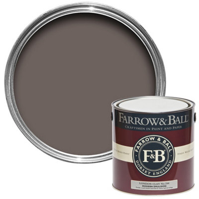 Farrow & Ball Modern London Clay No.244 Matt Emulsion Paint2.5L from B&Q