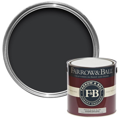 B&Q -  Modern Pitch Black No.256 Matt Emulsion Paint2.5L
