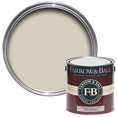 Farrow & Ball Estate Shadow No.282 Eggshell Paint, 2.5L White